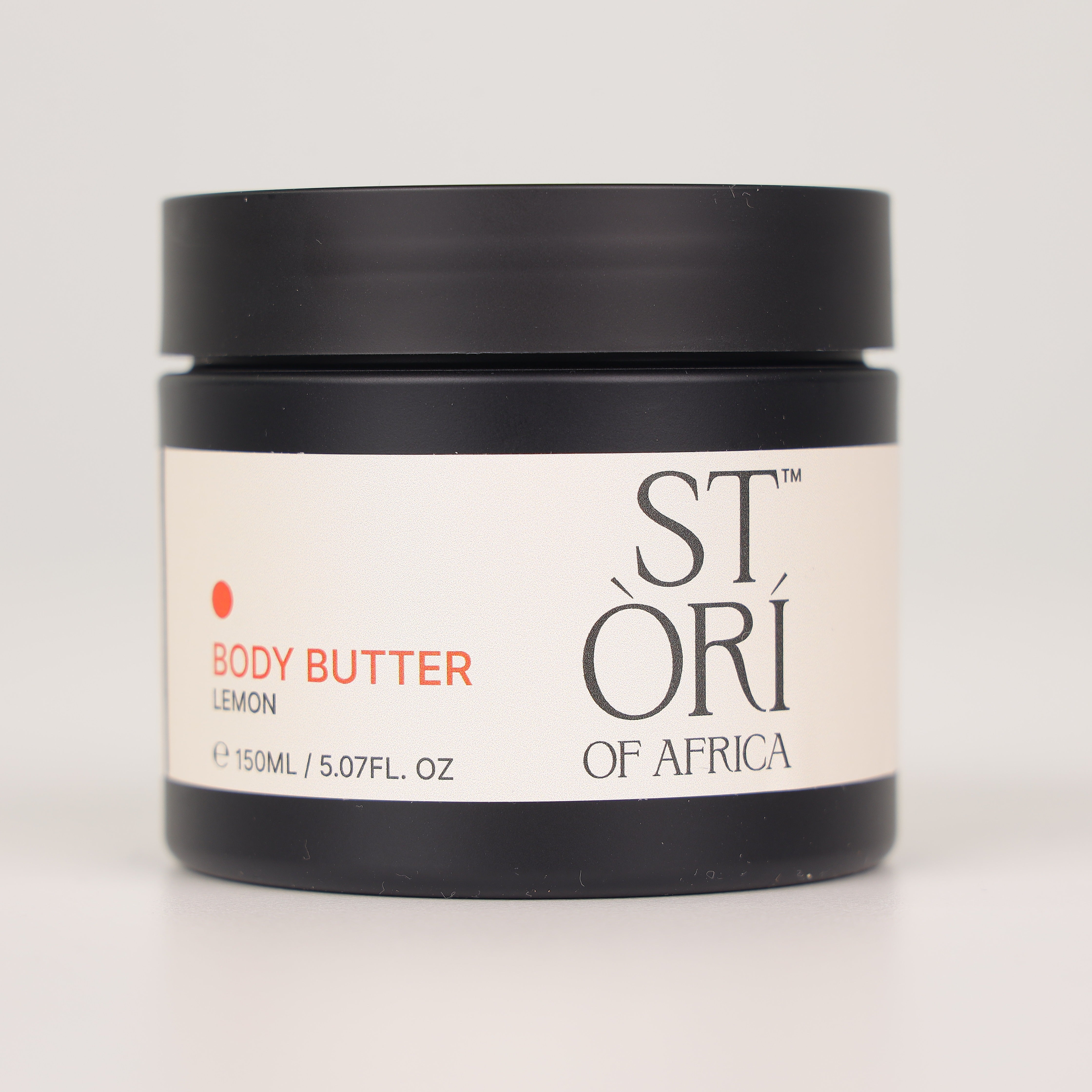 Jar of Stori of Africa 150ml Lemon Body Butter on a white background