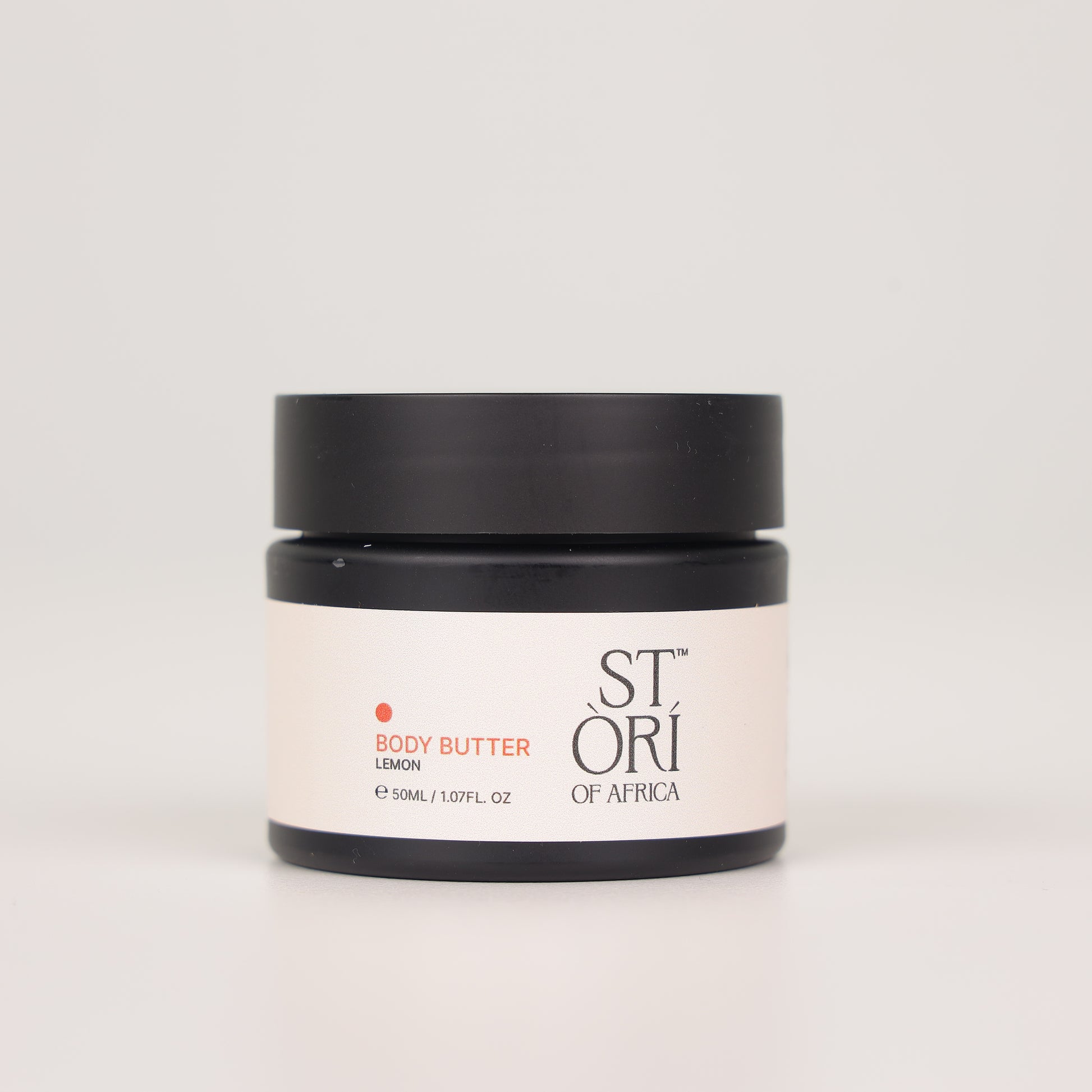 Jar of Stori of Africa 50ml Lemon Body Butter on a white background